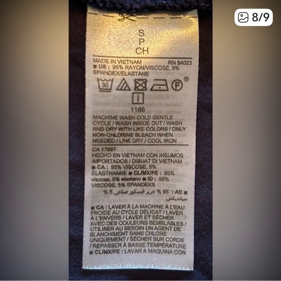 Old Navy Small Navy Blue Polka Dot Jersey Swing Dress Parisian Chic - Picture 5 of 7